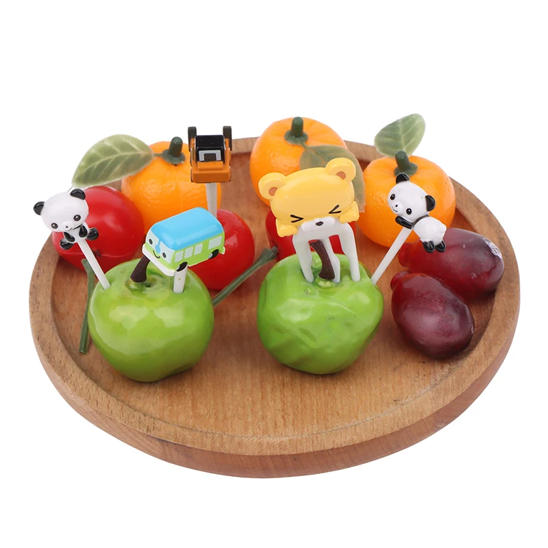 

5 pcs Animal Fruit Fork Food Grade Plastic Mini Cartoon Kids Cake Fruit Toothpick Bento Lunch Bento Accessories Party Decoration