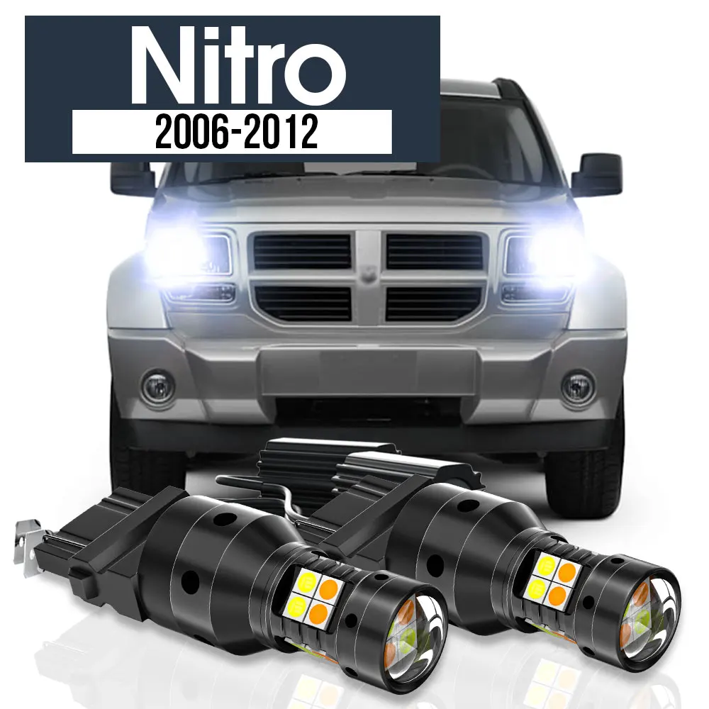 

2pcs LED Dual Mode Turn Signal+Daytime Running Light Blub DRL Canbus Accessories For Dodge Nitro 2006-2012 2008 2009 2010 2011