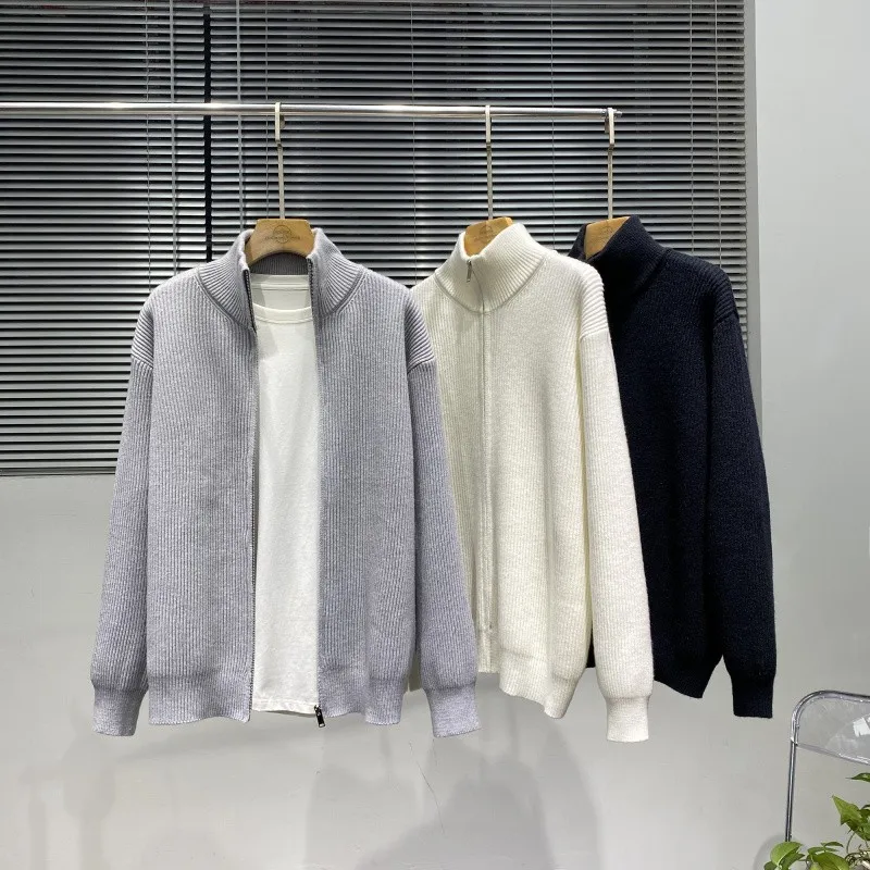 

Warm Skin-friendly Men's Faion Zipper Collar Knitted Sweater High-Defn Series Autumn Winter Stand-up Collar ...