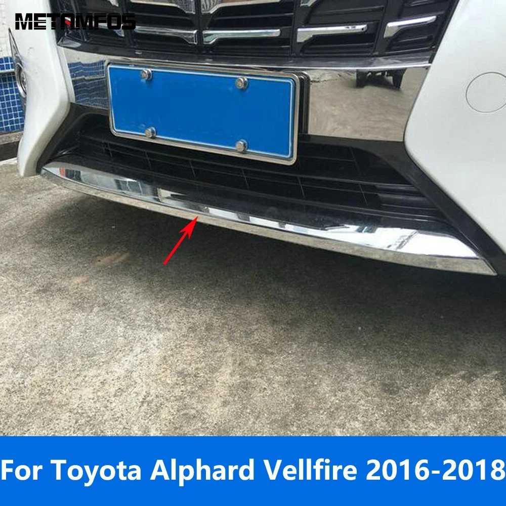 

Аксессуары для Toyota Alphard Vellfire 2016 2017 2018, хромированный передний бампер, отделка для губ, спойлер, комплект для тела, диффузор, протектор