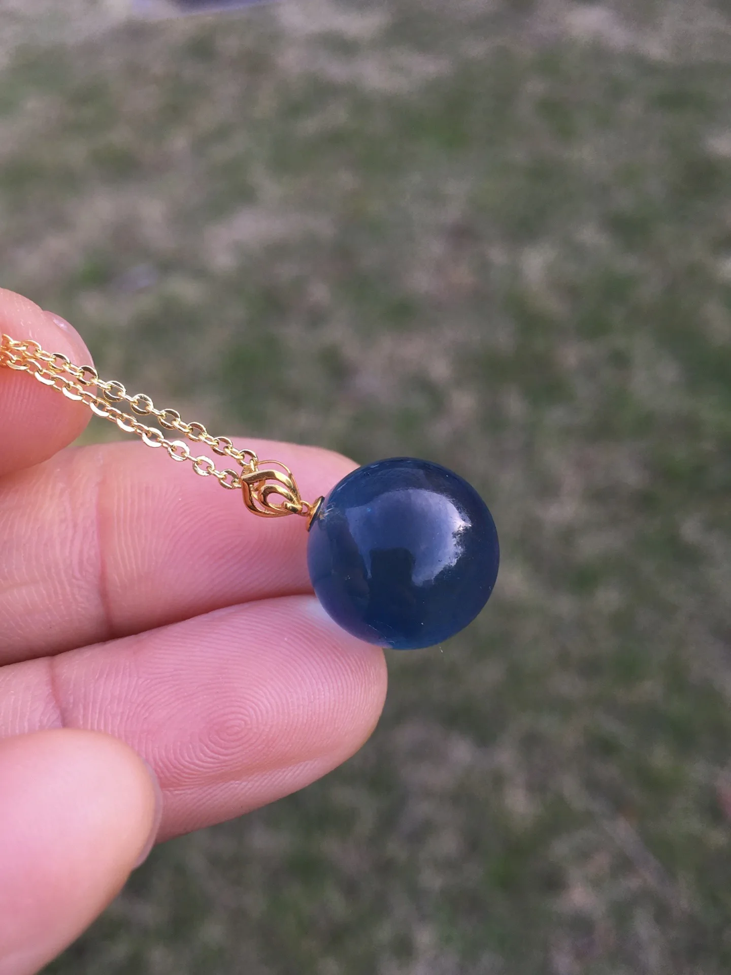 

Natural Blue Aquamarine Water Drop Pendant 14mm Round 18K Gold Aquamarine Brazil Jewelry Women Fashion Jewelry AAAAAAA