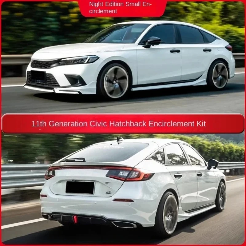 For Honda 11th Civic Body Kit Hatchback Civic FL1 2021-2023  2024 Front Lip Side Skirt Diffuser JDM YOFER Design Body kit