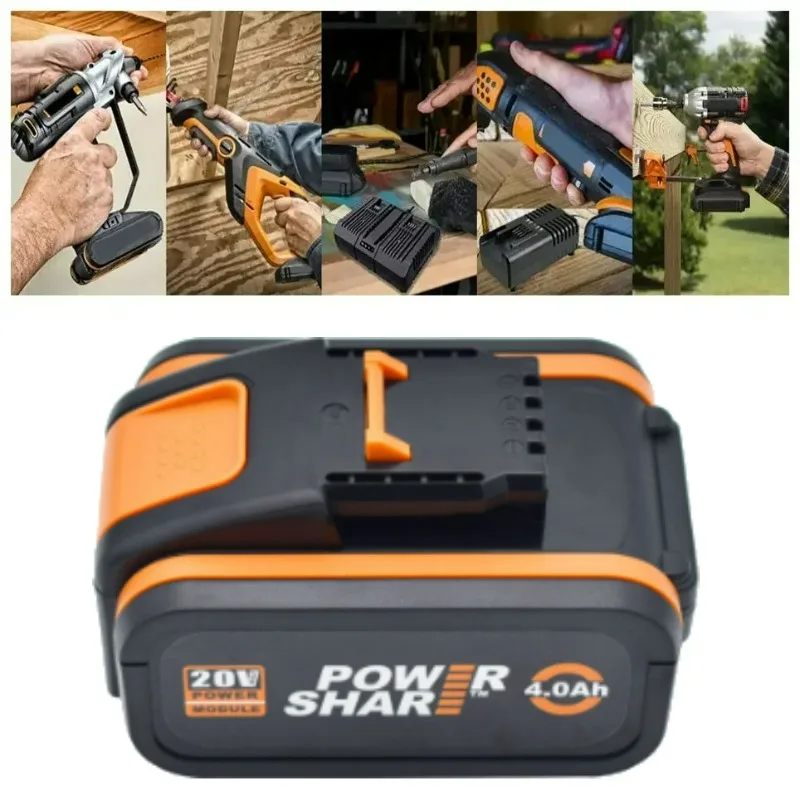 

For Worx 20V 6.0Ah Lithium Battery Rechargeable WA3553 WA3551 WA3553.1 WA3570 for All WORX Electric and Garden