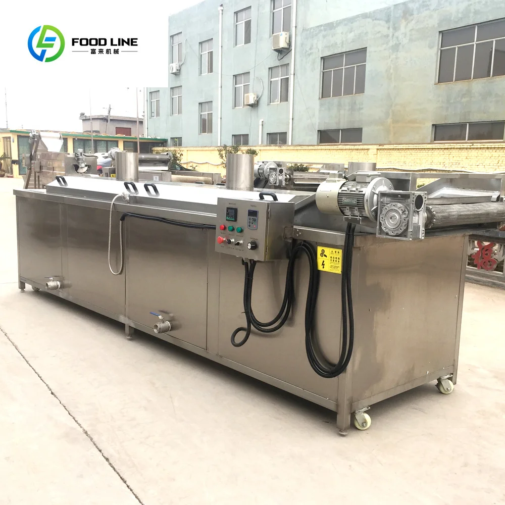 FOODLINE Customized Stainless Steel Auto Machine Blanched Peanuts Potato Blanching Sweet Corn Steam Water Boiling Machine Welly
