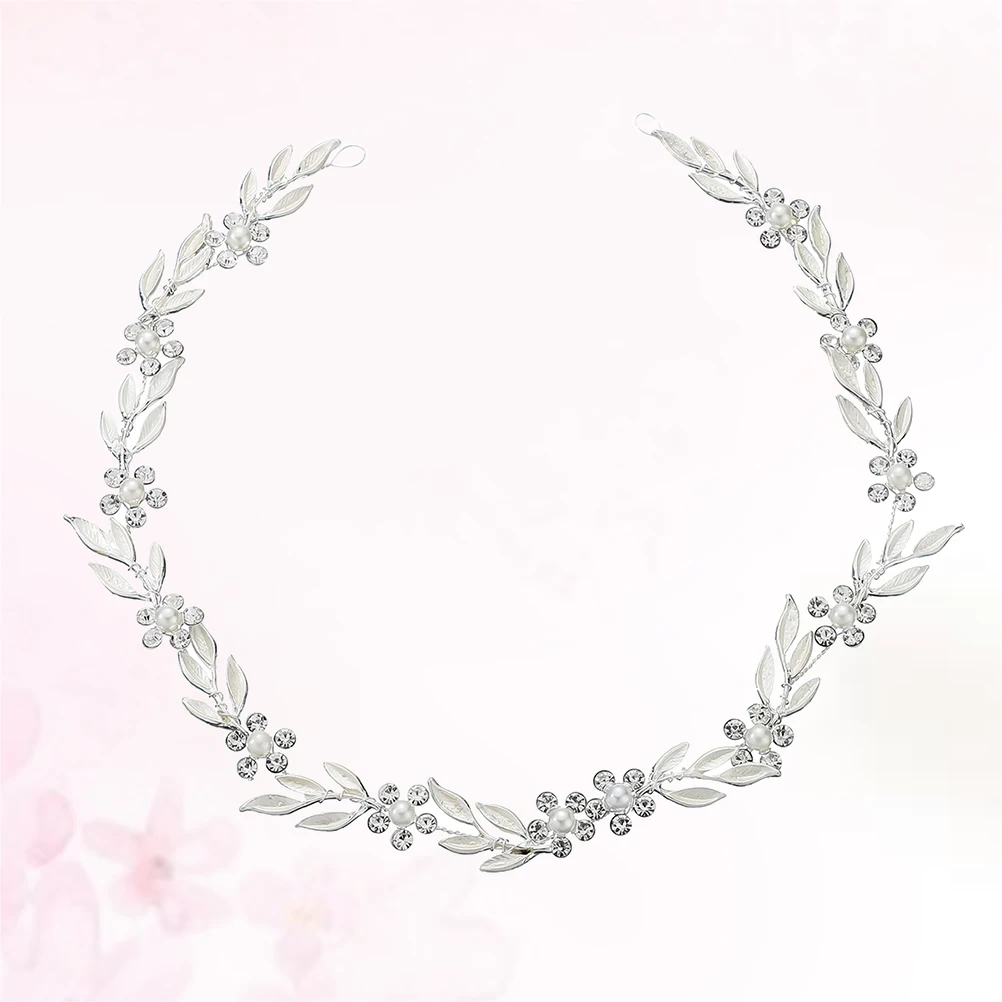 

Leaf Headband Hair Vine Bridal Headdress Decorations Rhinestones Wedding Headpiece Elegant Crystal Comfortable Matching