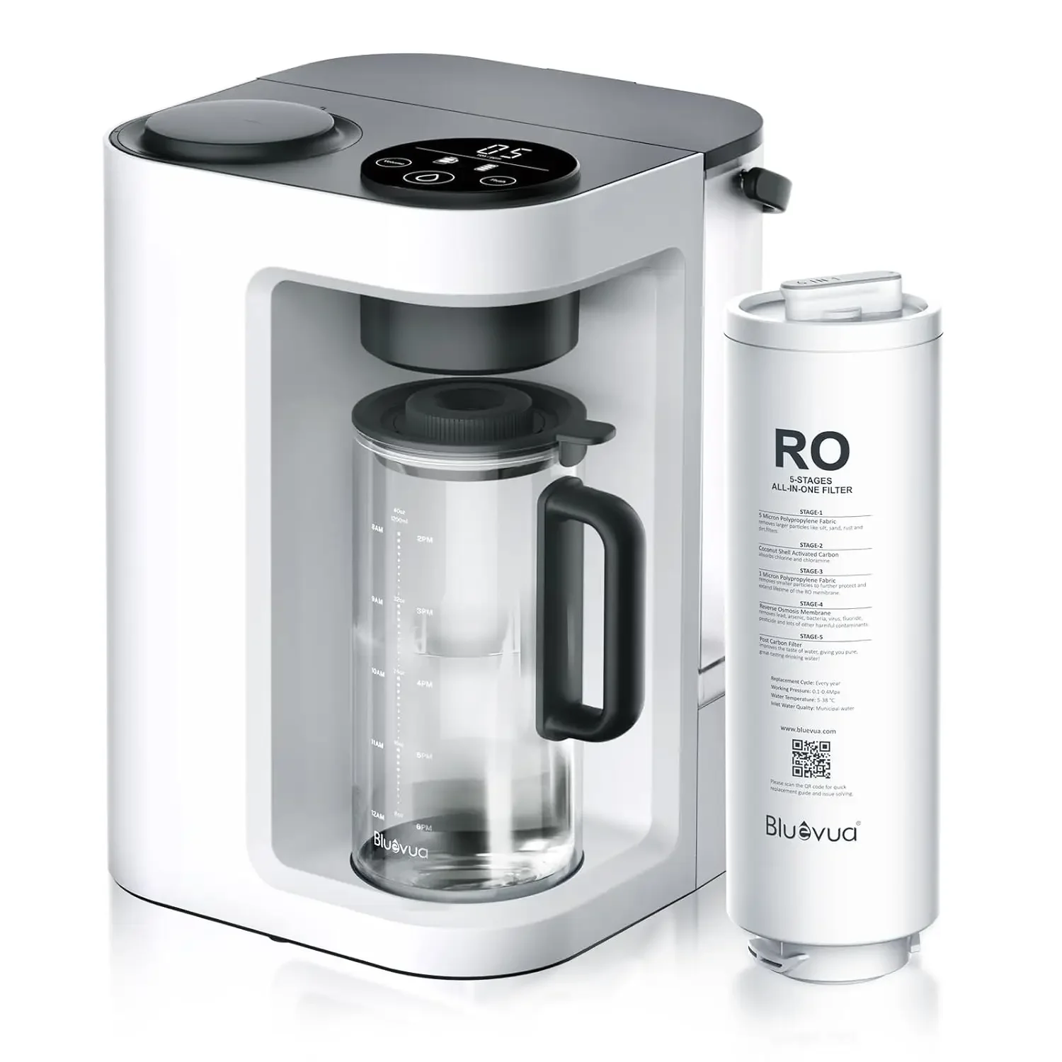 RO100ROPOT-LITE Countertop Reverse Osmosis Water Filter System, 5 Stage Purification, 3:1 Pure to Drain, Portable Water Purifier