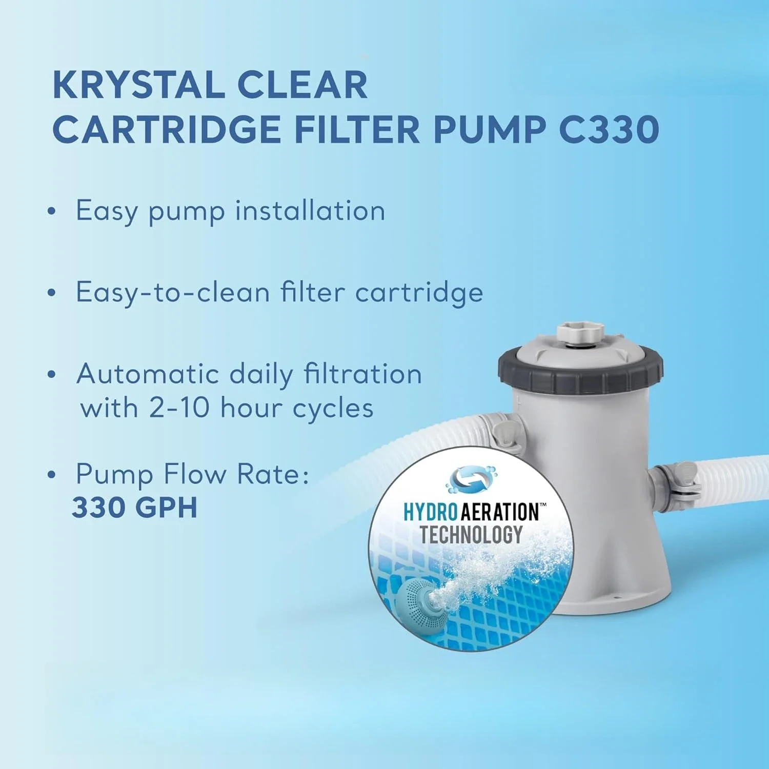 مجموعة حمام السباحة بإطار معدني 28201EH فوق الأرض: 10 أقدام × 30 بوصة - تتضمن مضخة فلتر خرطوشة 330 GPH - ثقب #5