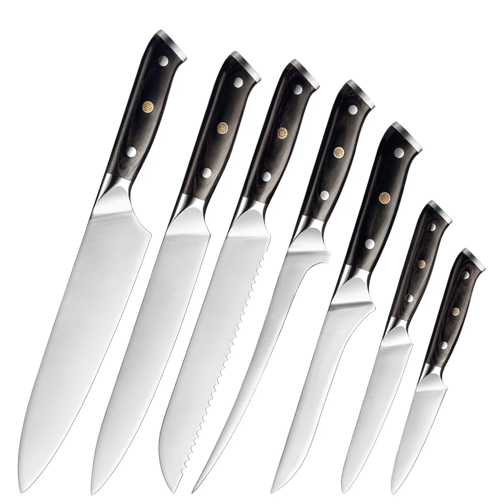 

Razor-sharp 5CR15 stainless steel kitchen knife 1-5PCS set practical chef's knife boning knife black wood handle cutting tool