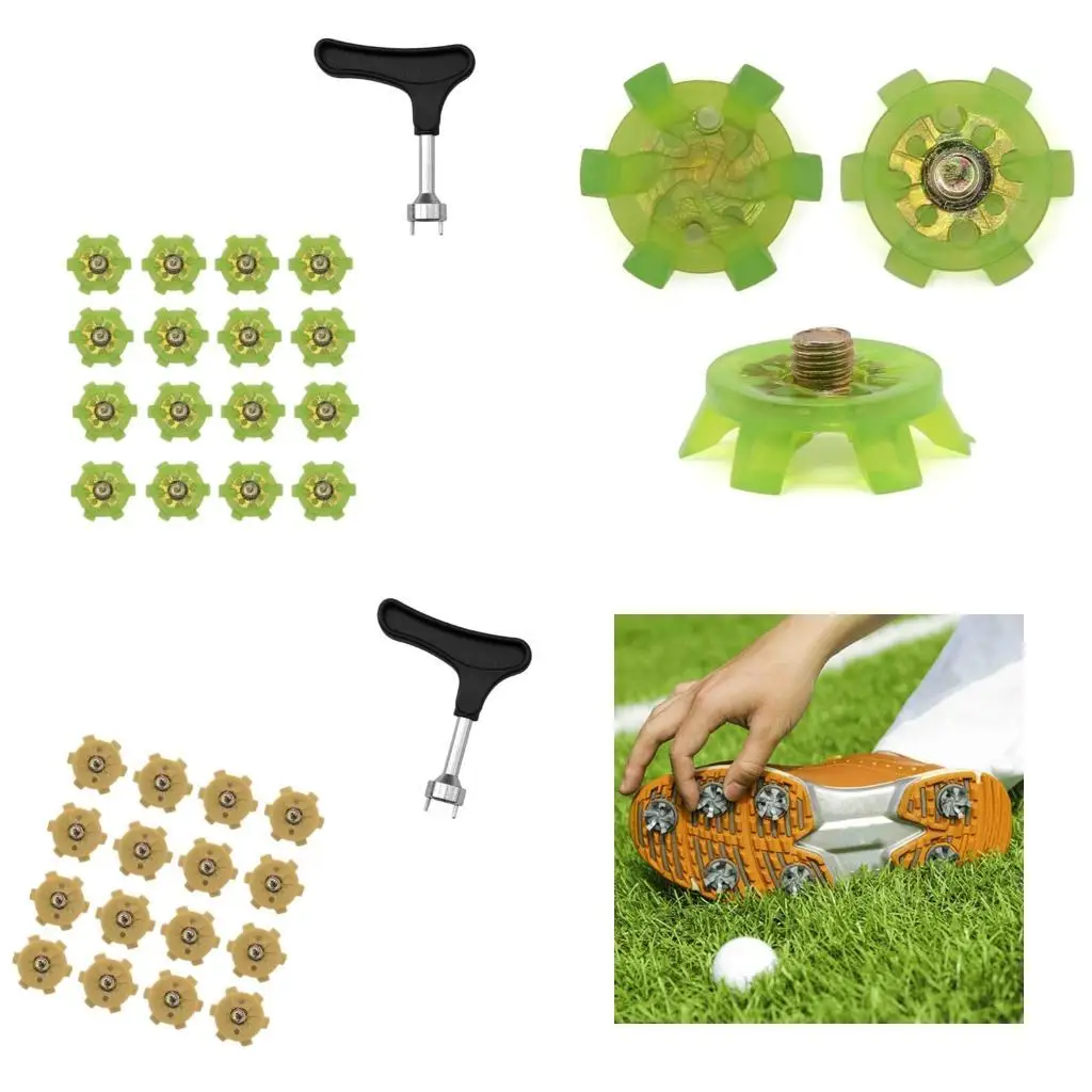 

652F 16Pcs Golf Shoe Spikes Replacement Cleats Pin Fast Twists Turn Screw Studs Nonslip Golf Shoes Pin Easy to Use