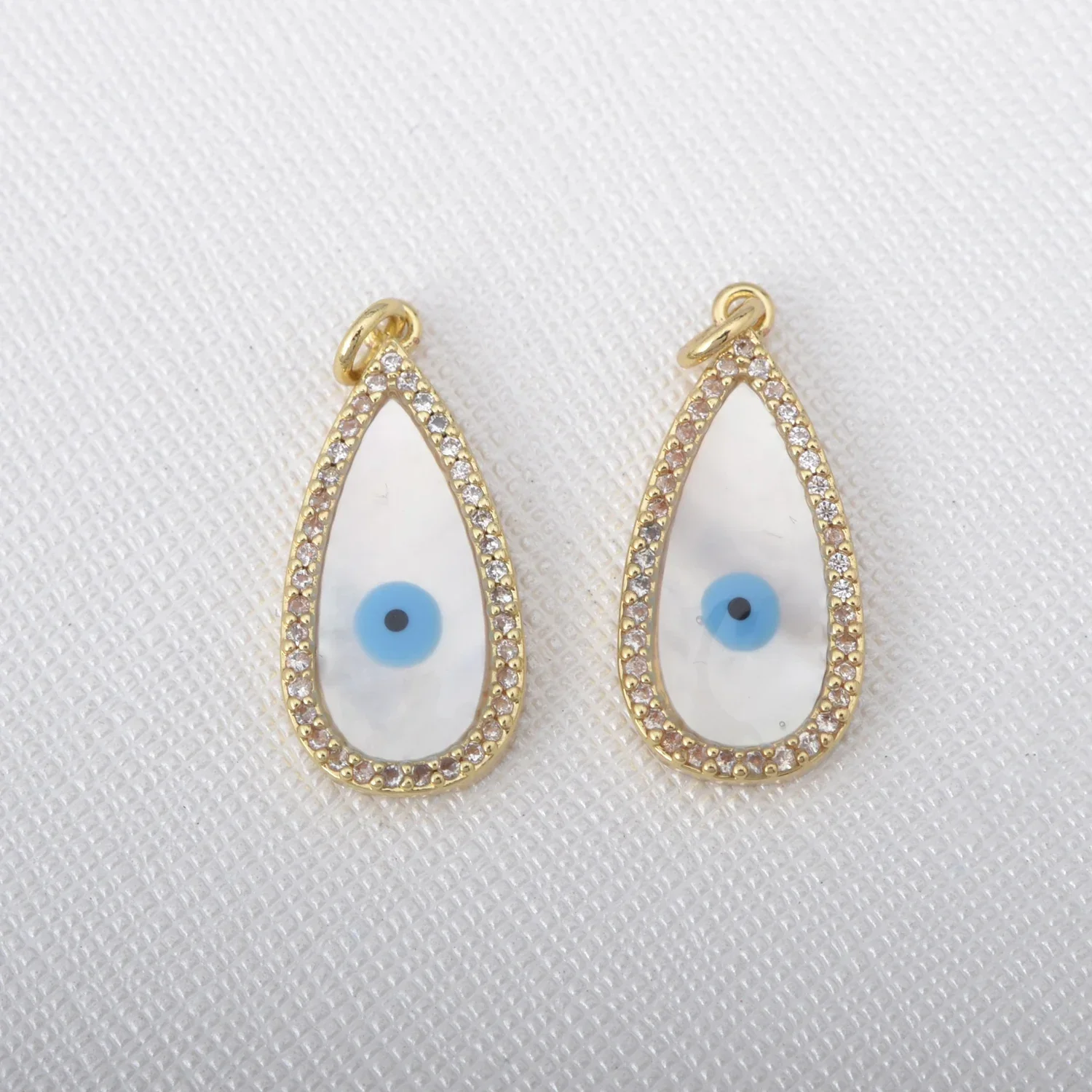 5 Pcs Enamel Pendants DIY Necklace Jewelry Making Accessories Devil Eye Tauren Lock Teardrop Shape Round Oval Heart Zircon Charm