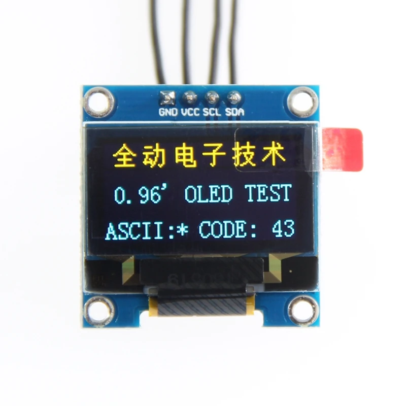 Quente fror 0.96 Polegada iic i2c serial gnd 128x64 oled lcd módulo de exibição led ssd1306 para arduino kit display azul