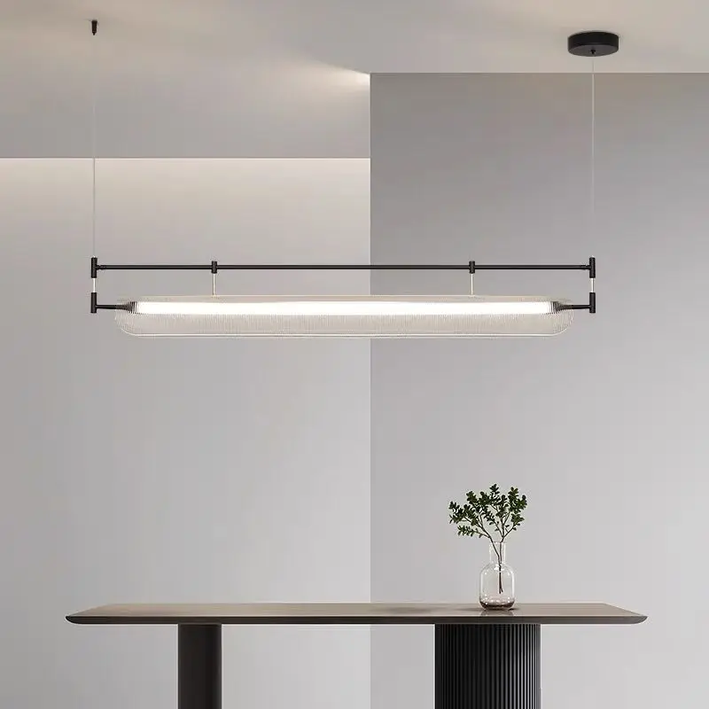 

Modern Italian Restaurant Pendant Light Minimalist Designercreative Art Straight Bar Counter Dining Table Straight Light Fixture