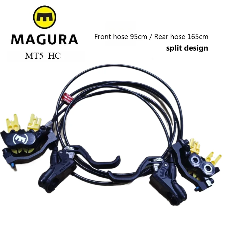 

MAGURA MT5 HC Hydraulic Disc Brakes and Levers 4 Piston Front 95cm Rear165cm Mountain Bicycle Hydraulic Disc Brake