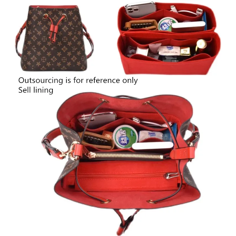 Felt Insert Bag Fits For l v neonoe Handbag Liner Bag Felt Cloth Makeup Bag Support Travel Portable Insert Purse Organizer