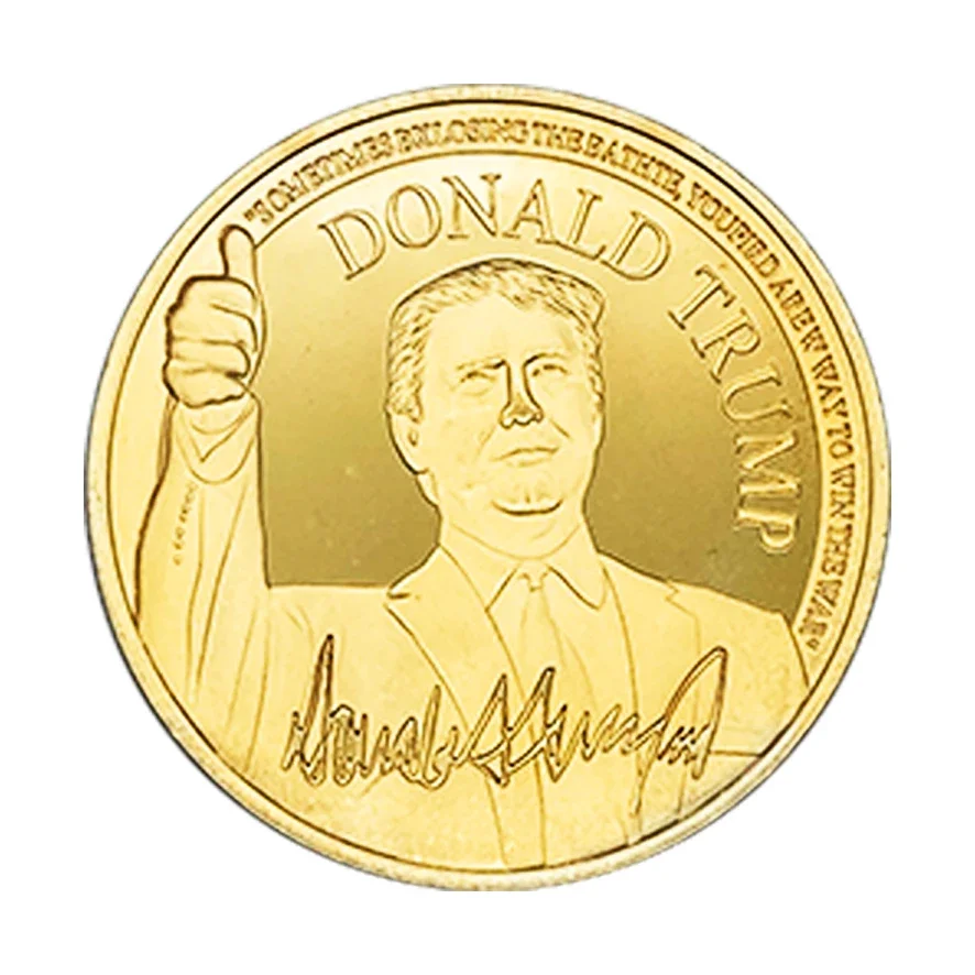 Gold Coin with case 2024 New Style  the President of the UNITED STATES  Donald Trump  money  Colorful Commemorative Coin