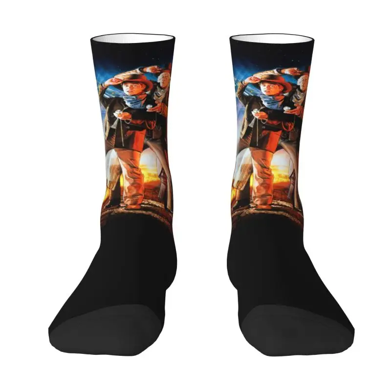 Fashion Printed Back To The Future Socks for Men Women Stretchy Summer Autumn Winter Crew Socks