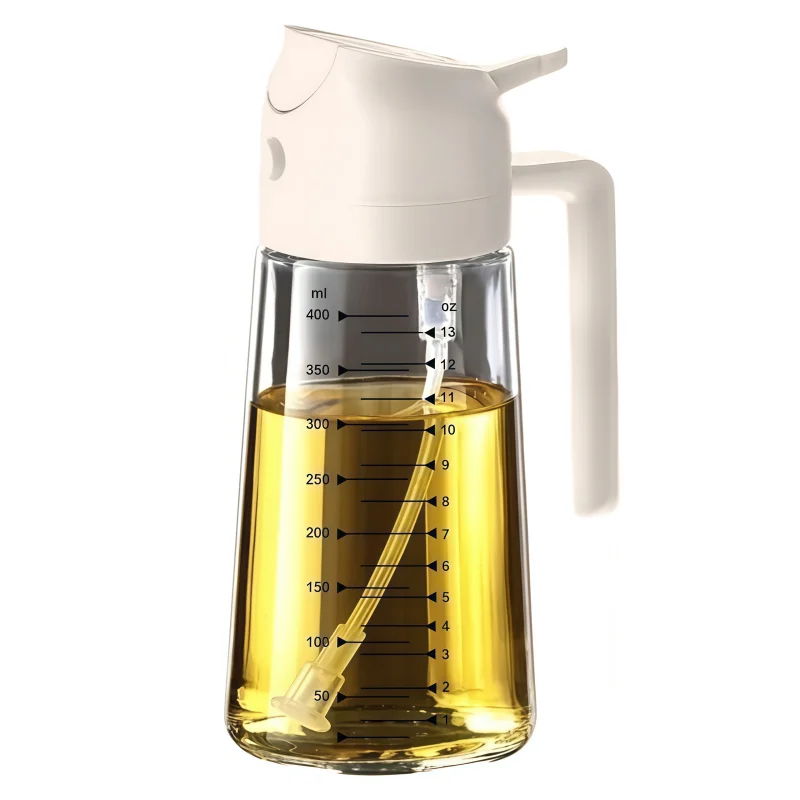 2in1 470ml Glass Spray Oil Sprayer Bottle Spray Oil Dispenser Oil Jar Cruet BBQ Kitchen Baking Roasting Picnic Kitchen Tool