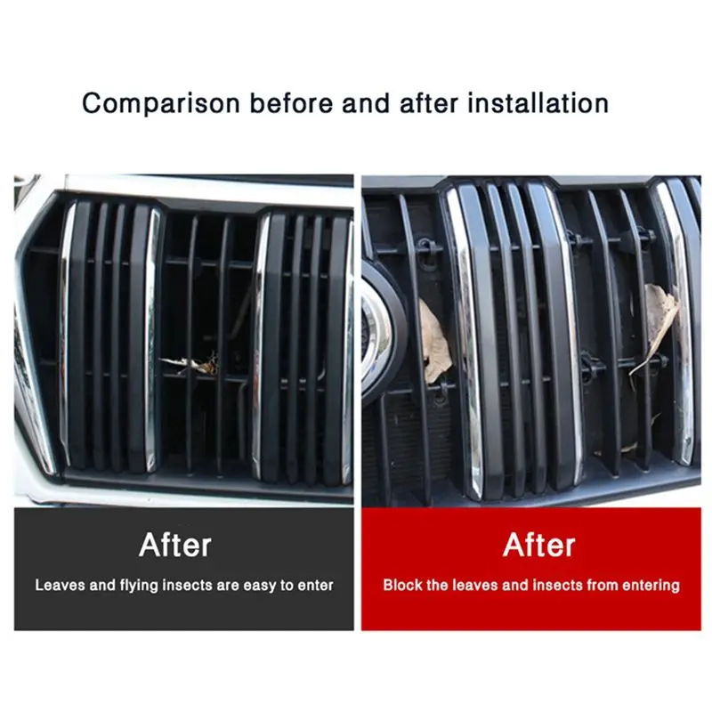 8PCS Grille Insect Screening Mesh Front Grille Net For Toyota Land Cruiser Prado 2018 2019 FJ 150 Accessories