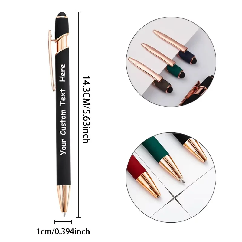 10Sets Customizable Ballpoint Pens with Rubber Soft Touch Personalized Advertising Promotional Gifts Hotel Conference Supplies