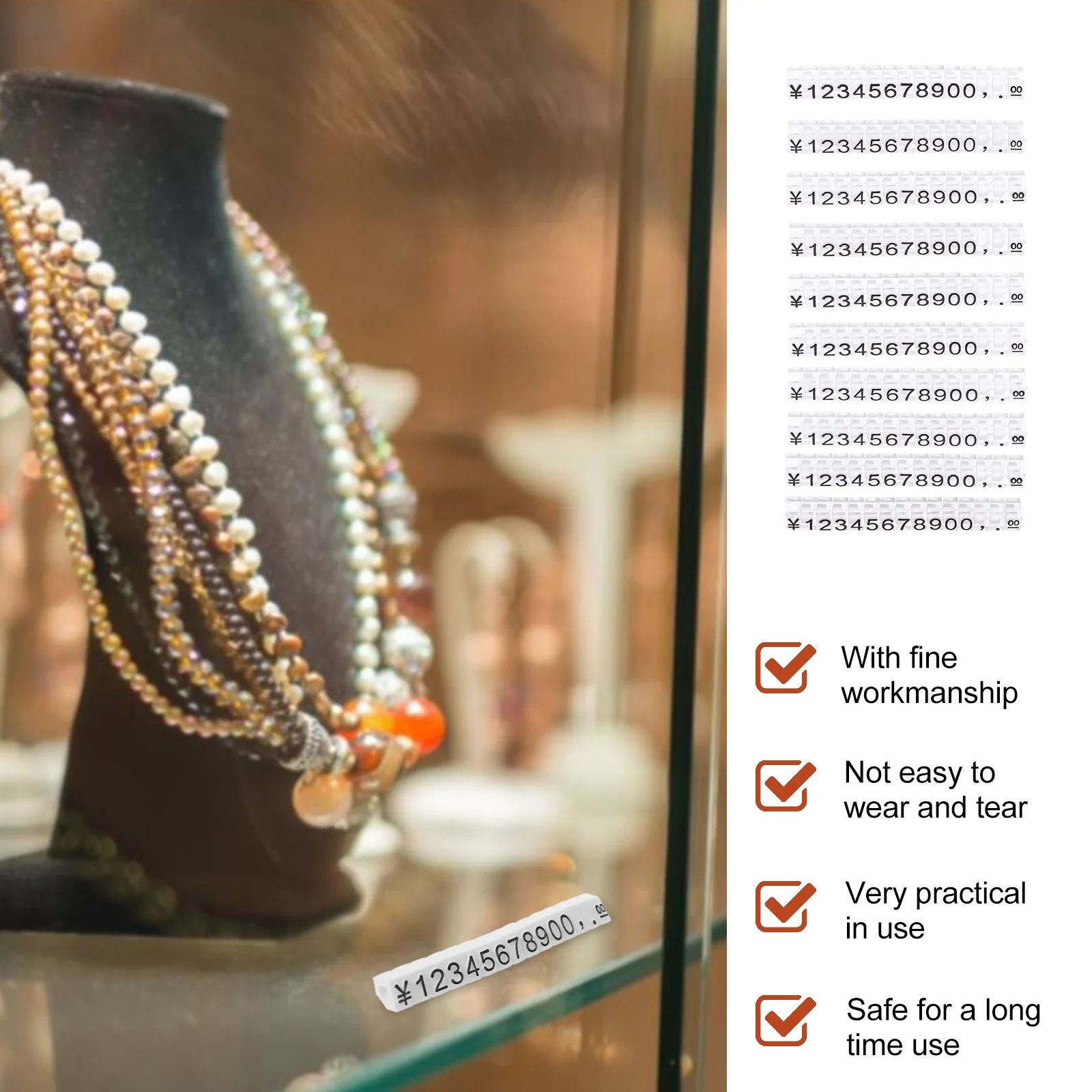 

10 шт. ценников для магазина, этикеток для ювелирных изделий, пластиковых досок с номерами, легко используемых, прочных, долговечных, для супермаркетов