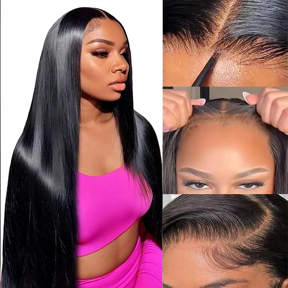 Wear Go Glueless Wig Malaysian Straight 6x4 5x5 Lace Closure Glueless Wig Human Hair Ready To Wear Pre Cut Pre plucked Jarin