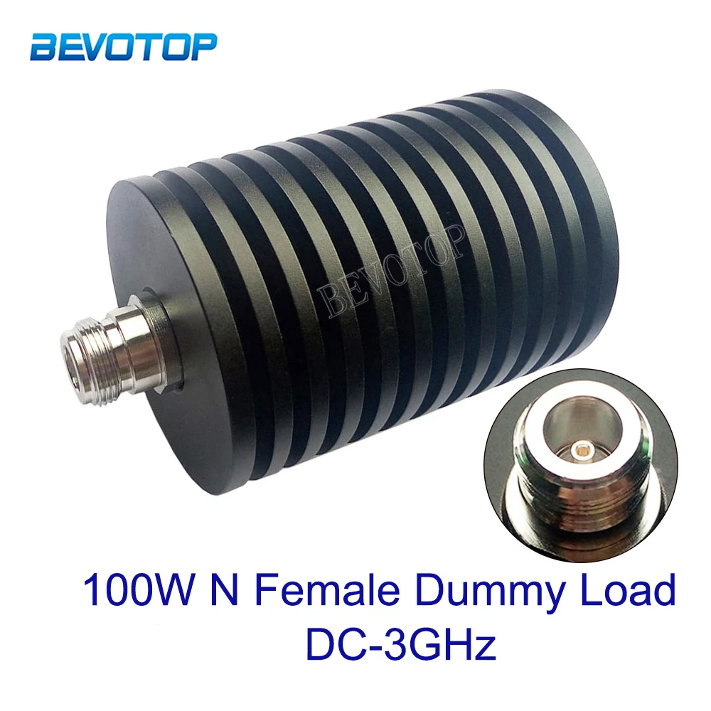 100W DC-3GHz N Female Jack Connector RF Coaxial Termination Dummy Load 0-3GHz 50ohm Nickel Plated RF Accessories