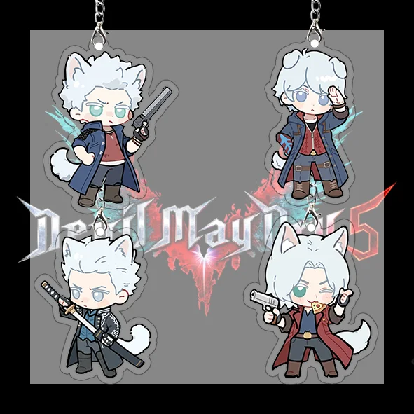 Llavero de Anime Vergil para mujer, llavero acrílico de Devil May Cry para hombre, llavero colgante de Dante, accesorios de adorno, regalo para Amiga