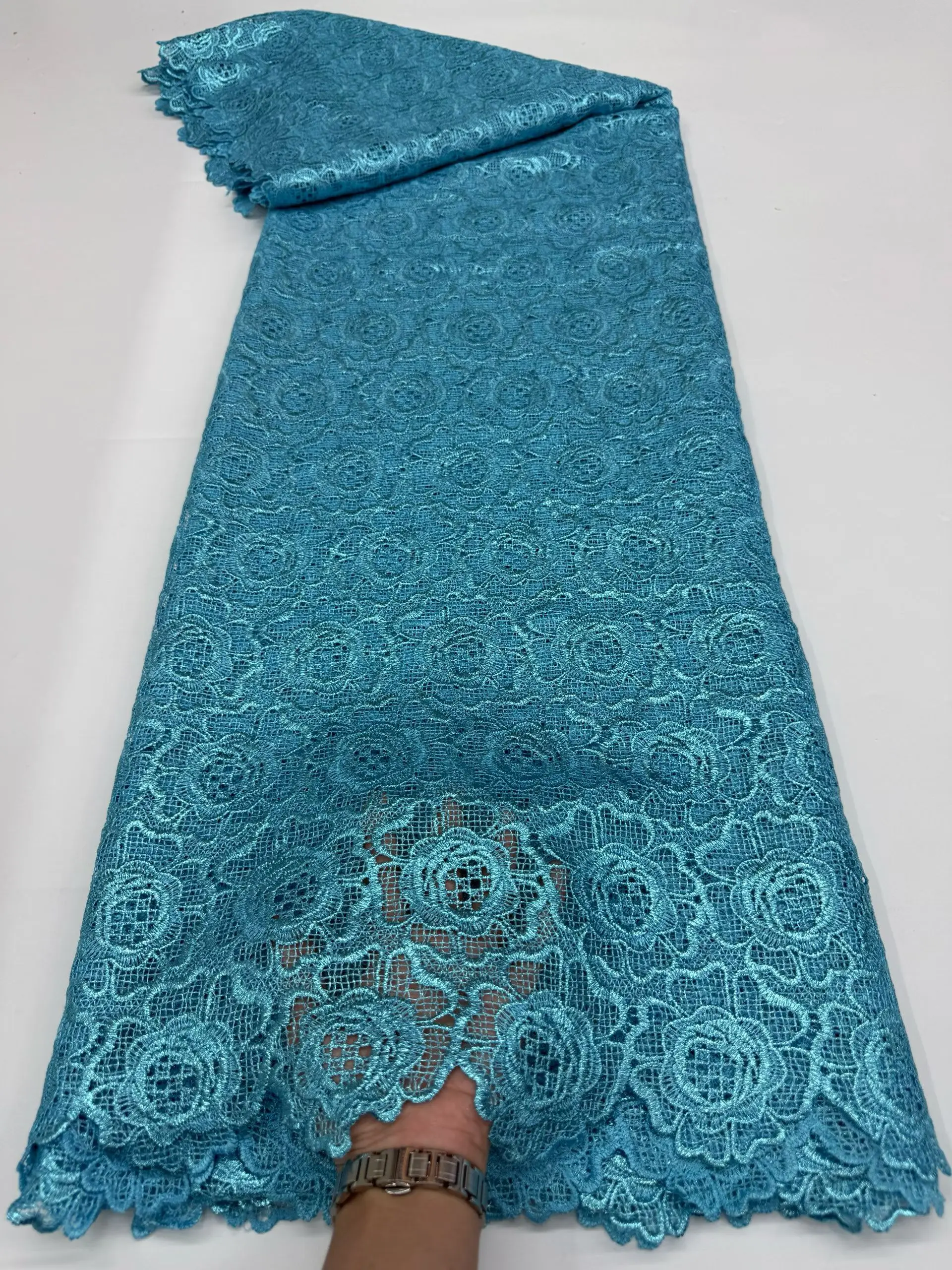 

New Arrival Beauty Cord African Water Soluble Lace Fabric 2025 High Quality Nigerian Guipure Lace Fabric For Women Dress PR25158