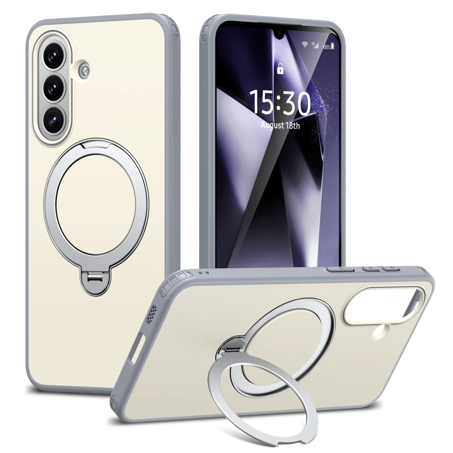 Magnetic Case for Samsung Galaxy A57 A56 A37 A36 A26 A17 A16 A55 A35 A25 A15 A07, Invisible Rotating Kickstand Slim Matte Cover