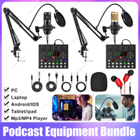 Double-Layer Filter Perfect BM800 Microphone V8 Sound Card Podcast Equipment Metal Shock Mount for YouTube Game Music Recording