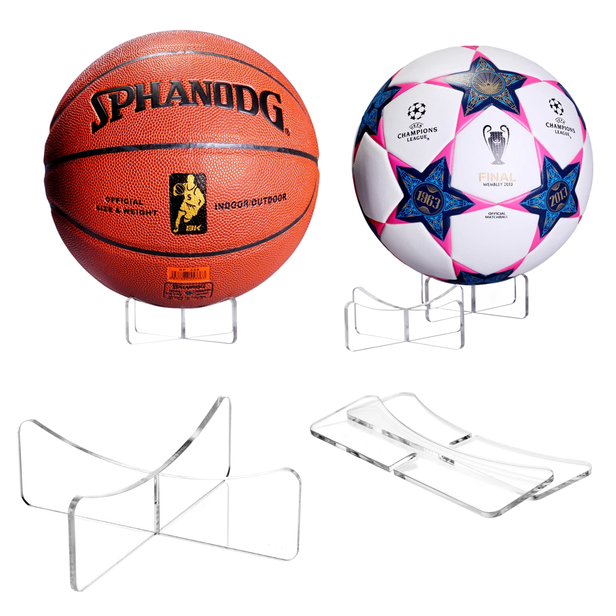 Ball holder Basketball Ball Support Base Stand Volleyball/Football Holder Rack Desktop Bracket Acrylic Display Shelf Rack