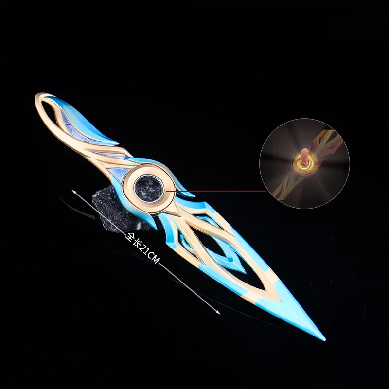 21 سنتيمتر Valorant Mystbloom كوناي تدوير بطل كوناي نموذج معدني لعبة المشاجرة السيف سلاح الشكل سكين لعبة الأولاد الهدايا #4