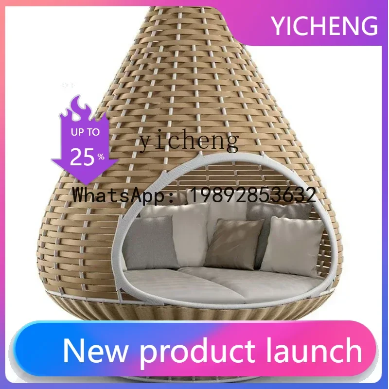 

Уличная подвесная кровать-гамак из ротанга для отдыха на открытом воздухе, мебель для улицы