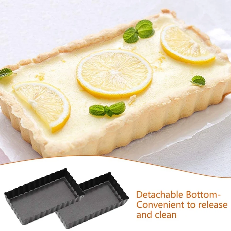 Mini Tart Pan Square 4 Inch With Removable Bottom Quiche Pan Nonstick Quiche Pie Pan 6 Pack For Baking Quiche Cake