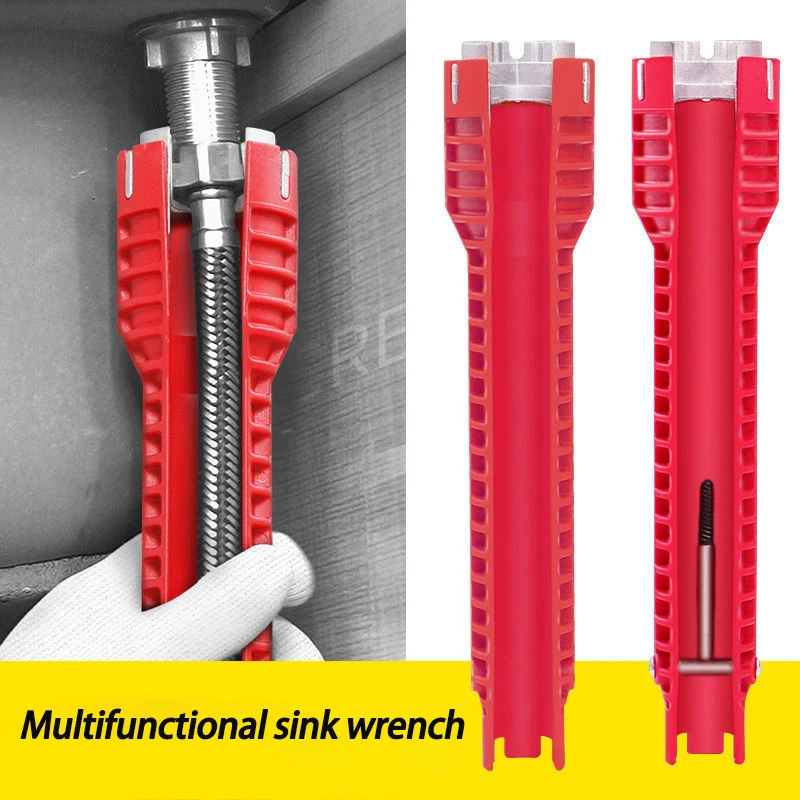 8 In 1 Multifunctional Sink Wrench Water Pipe Faucet Bathroom Installation Special Plumbing Water Heater Spanner Repair Tool