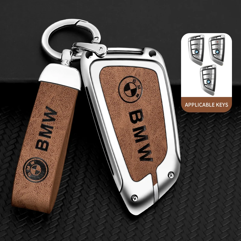 

For BMW X1 X2 X3 X5 X6 X7 Series 1 2 3 4 5 6 7 8 M5 M6 G20 G30 G02 G05 G11 G32 F15 F16 Zinc Alloy Genuine Leather Car Key Bag