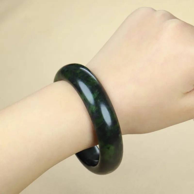 Pulsera de piedra del rey de la medicina verde oscuro para mujer, pulsera Retro de estilo étnico versátil, moda