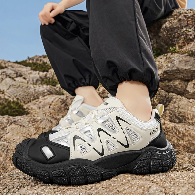Shoes for Men  Lightweight Breathable Hiking Shoes Summer Fashionable Shoes Anti-impact Insulated Work Sneakers Zapatos Hombre