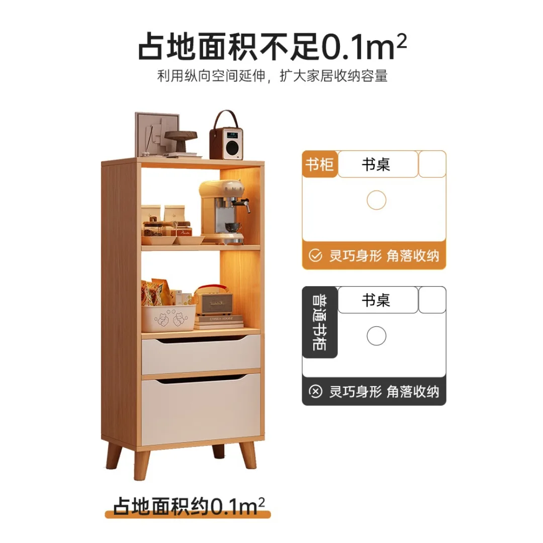 Floor-to-ceiling living room Home storage Multi-layer storage with corner bookcase