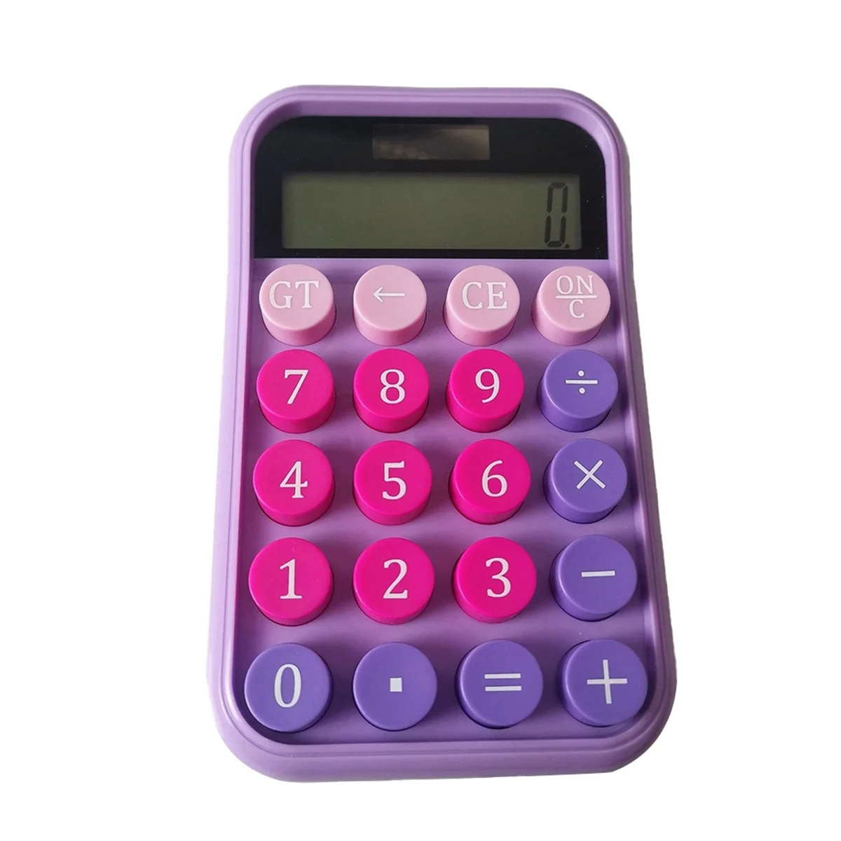 Mechanical Switch Calculator LCD Display Purple Calculator Big Buttons Mechanical Calculator