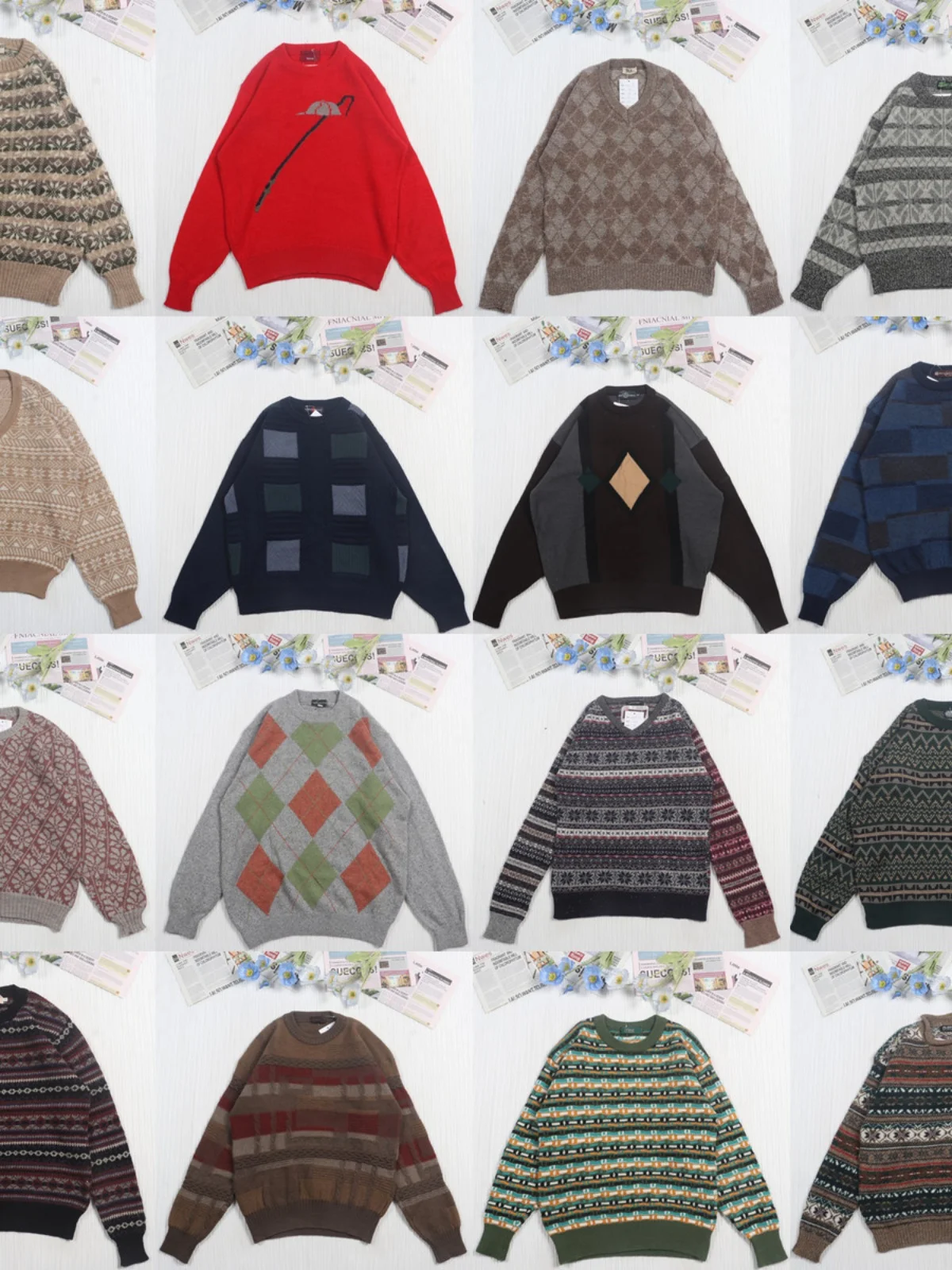 

Vintage Autumn Winter Unique Woolen Sweater ex Loose Fit Button up Classic Sle Long Sve round Ne Knitwear