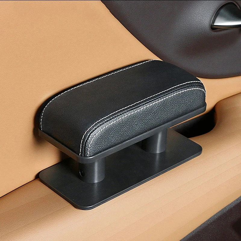 SEAMETAL Car Door Armrest Pad Adjustable Height Car Arm Rest Elbow Support Cushion PU Leather Universal Interior Protective Mats