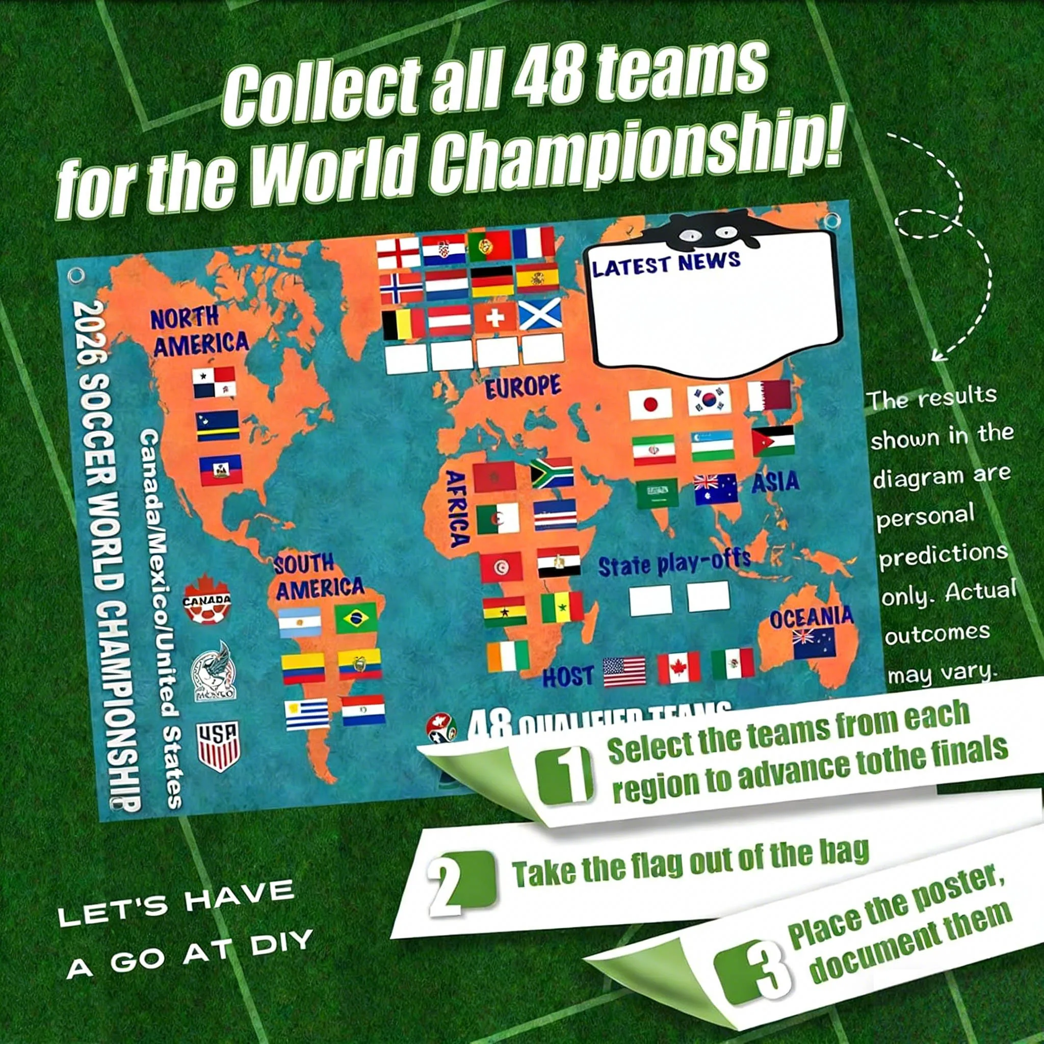 42x60cm 2026 International Football Championships Match Schedule Wall PosterHigh Quality Print Sport Decor for Fans