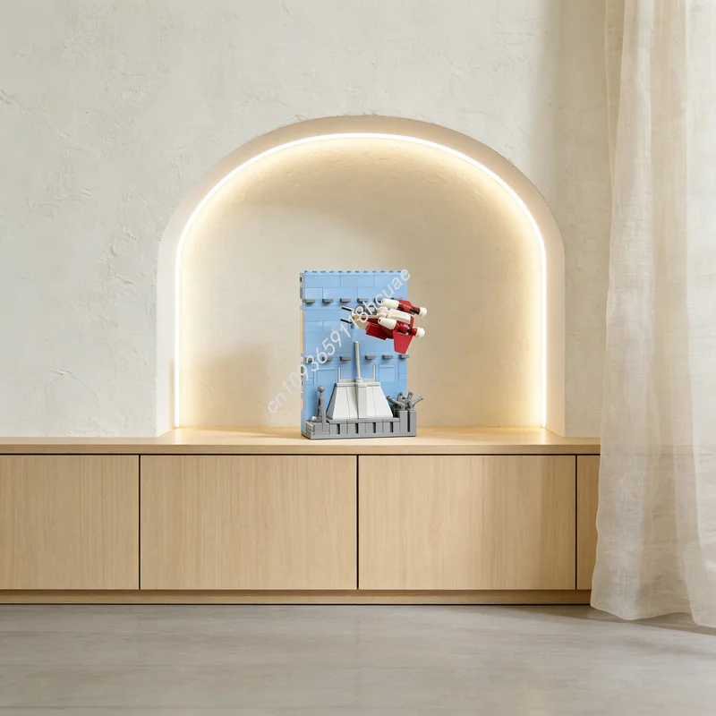 

207 деталей MOC: Модель звездного сражения на Корусканте, конструктор, развивающая игрушка, идея для подарка на Рождество, детский конструктор