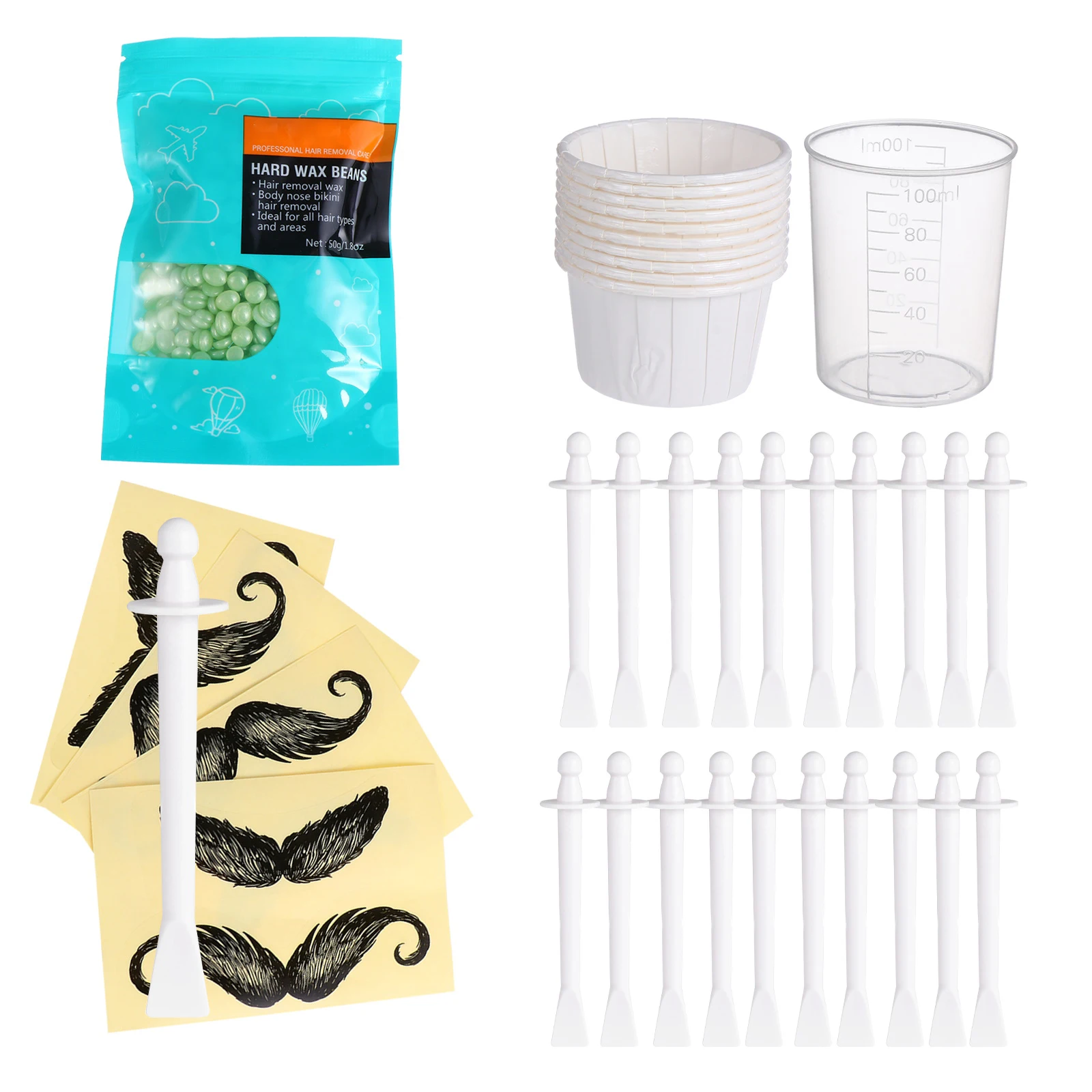 

20 Pcs High-Quality Nose Wax Applicators Plastic Wand Set For Gentle Nose Hair Cleaning
