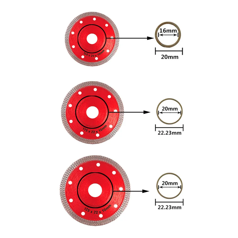 Imagem -03 - Size Turbo Diamond Saw Blade Disco Porcelana Telha Cerâmica Granito Mármore Lâminas de Corte para Angle Grinder Diamond Saw Blade 3