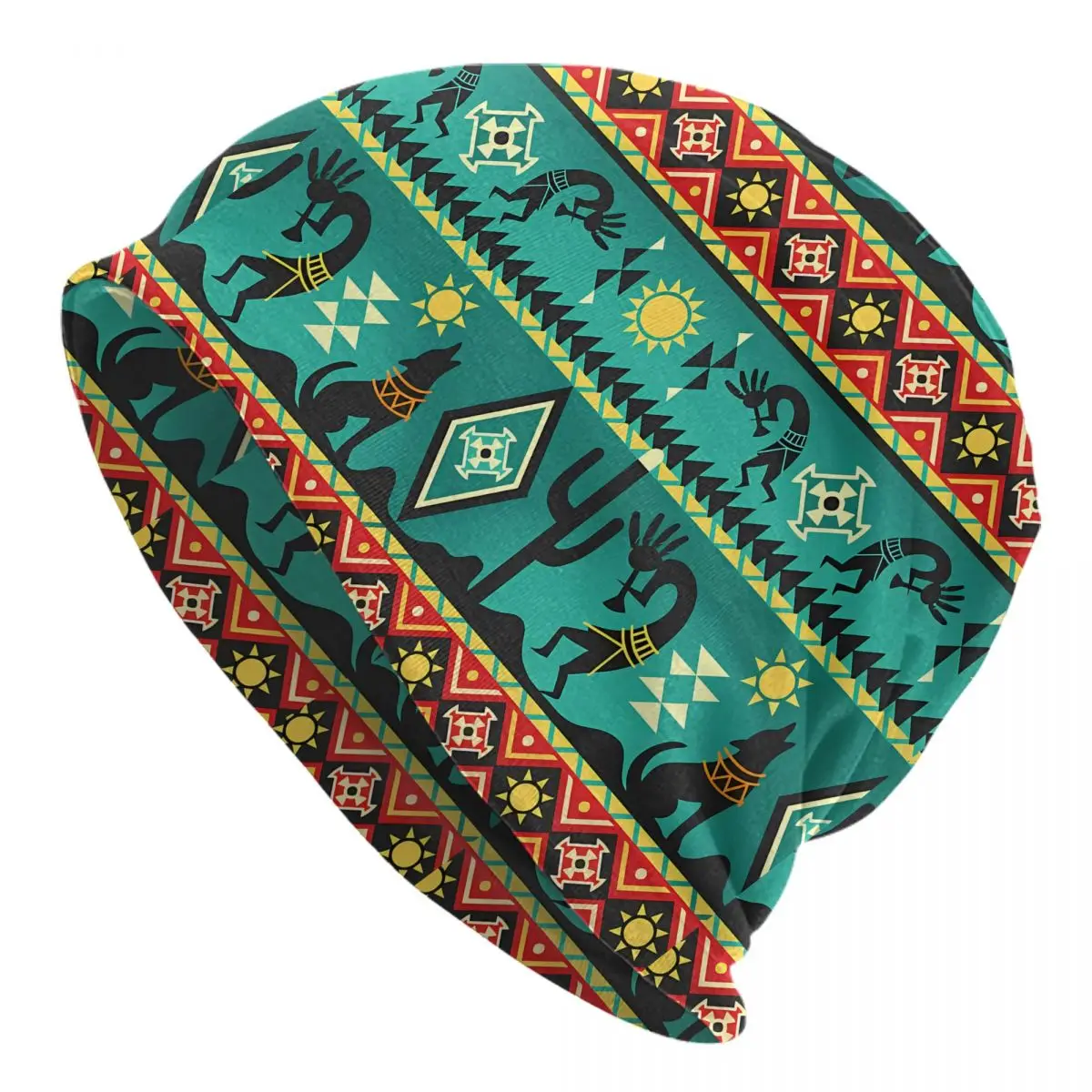 Southwestern Bonnet Fashion Thin Skullies Beanies Kokopelli Tribal Caps For Men Novelty Hats