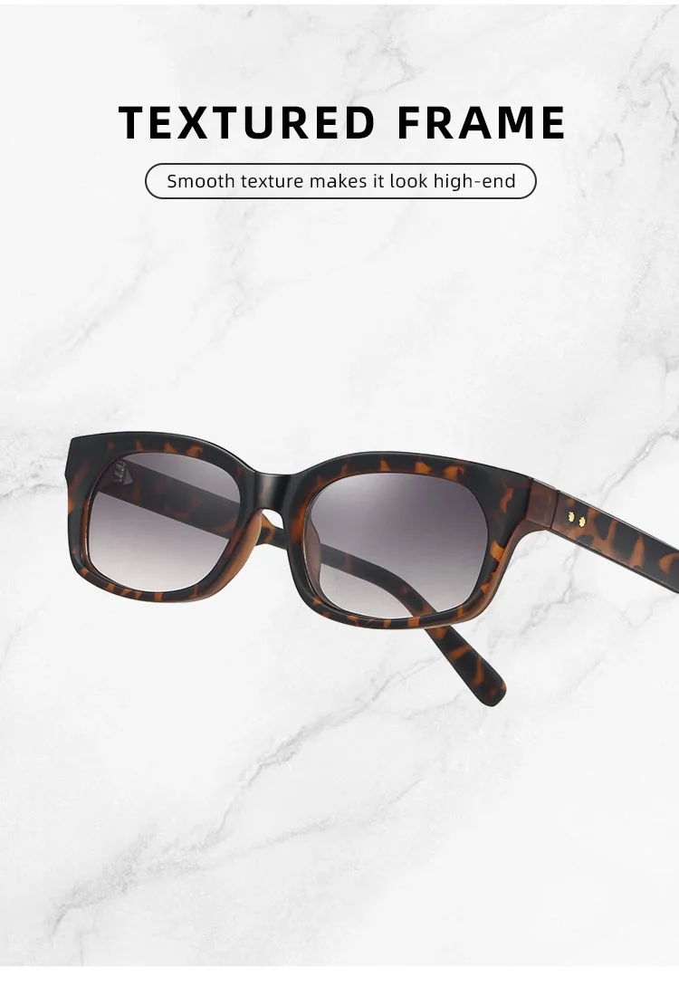 JNPCXI Neue Quadratische Matte Damen-Mode-Sonnenbrille Retro-Nieten Herren-Verlaufsgläser UV400 Matte Sonnenbrille – Detail 3