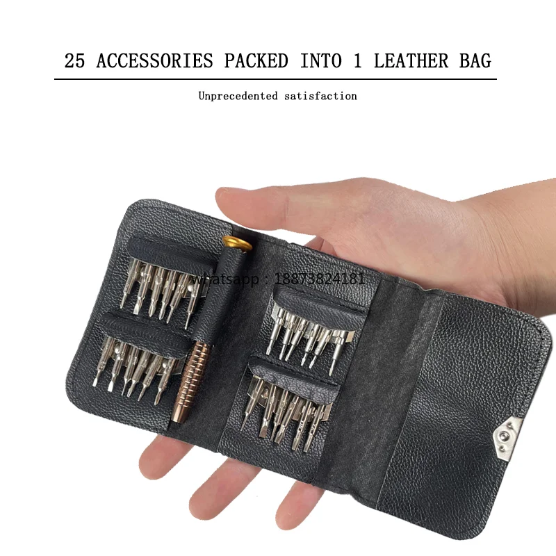 Прецизионный мини-набор инструментов для ремонта 25 в 1, SL040, оптотехнические инструменты с кожаным чехлом, быстрая доставка