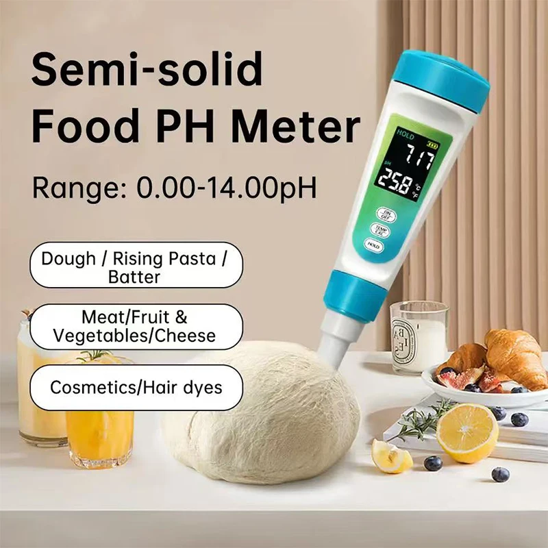 Semi-solid food pH tester for vegetables, meat, and solid samples